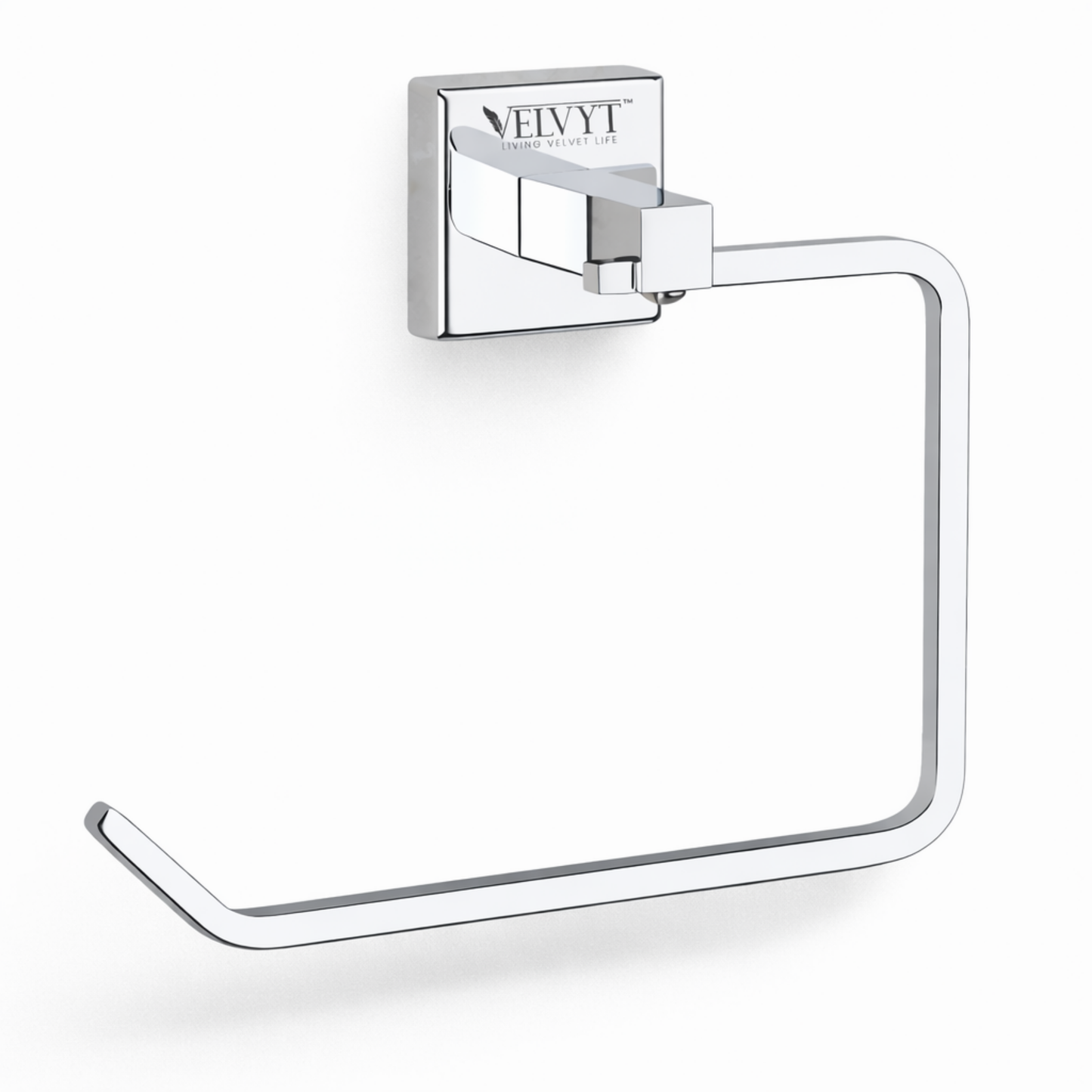 VELVYT Premium Stainless Steel Towel Holder in Bathroom | Square Napkin Holder for Wash Basin | Towel Hanger for Wash Basin | Rust Resistant Hand Towel Hanger | Chrome Finish Bathroom Accessories