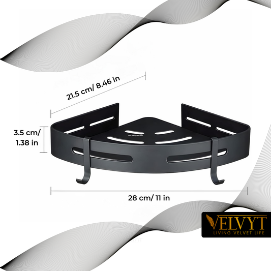 VELVYT Aluminium Bathroom Shelves,Bathroom Organiser Without Drill,Self-Adhesive Multipurpose Wall Mounted Bathroom Shelf & Kitchen Organizer, Bathroom Rack (Pack of 2)