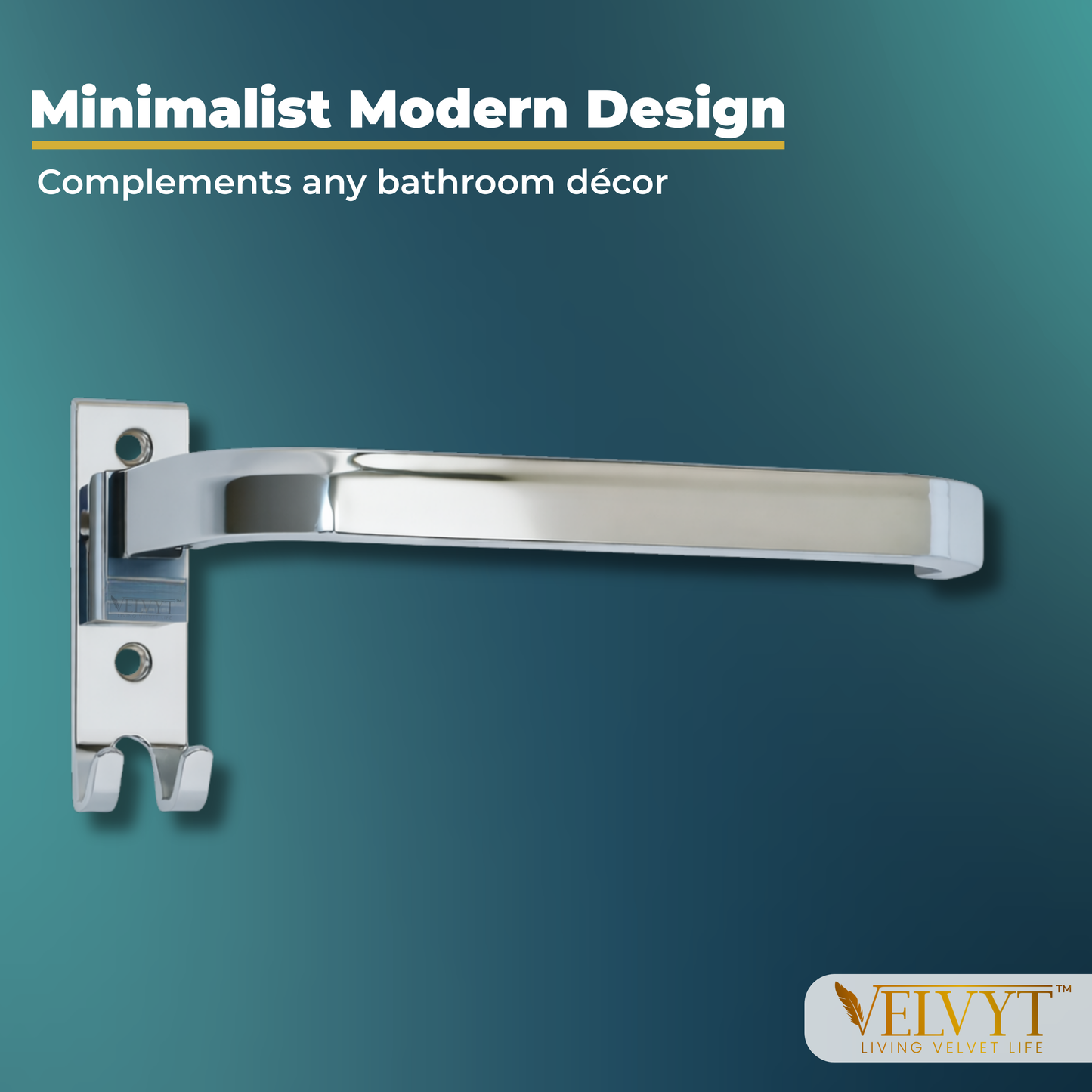 VELVYT Premium Stainless Steel Towel Holder in Bathroom | Napkin Holder for Wash Basin | Towel Hanger for Wash Basin | Rust Resistant Hand Towel Hanger | Chrome Finish Bathroom & Kitchen Accessory