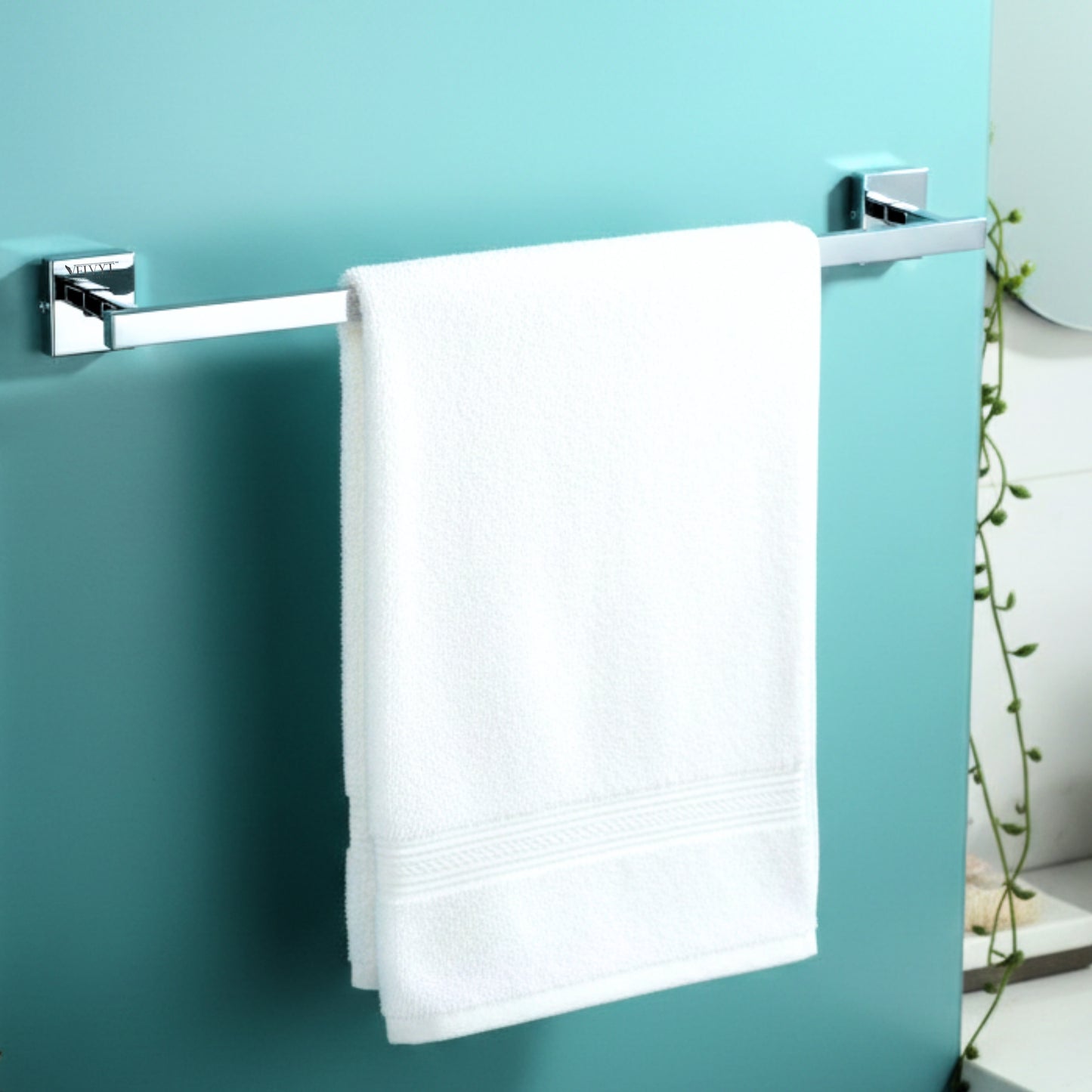 VELVYT Premium Stainless Steel Towel Holder in Bathroom | 24 Inch Towel Rod for Bathroom | Rust Resistant Cloth Hanger for Wall | Bathroom Towel Hanger for Wall | Bathroom Accessories – Chrome Finish