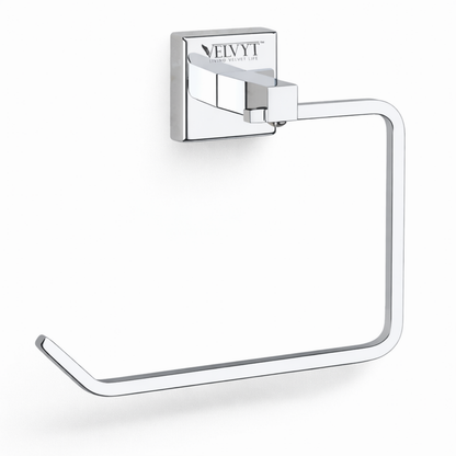 VELVYT Premium Stainless Steel Towel Holder in Bathroom | Square Napkin Holder for Wash Basin | Towel Hanger for Wash Basin | Rust Resistant Hand Towel Hanger | Chrome Finish Bathroom Accessories