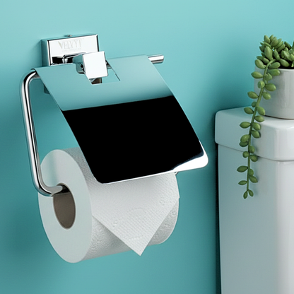 VELVYT Premium Stainless Steel Toilet Paper Stand for Bathroom | Rust Resistant Tissue Dispenser | Wall Mounted Toilet Paper Holder | Chrome Finish Bathroom Accessory