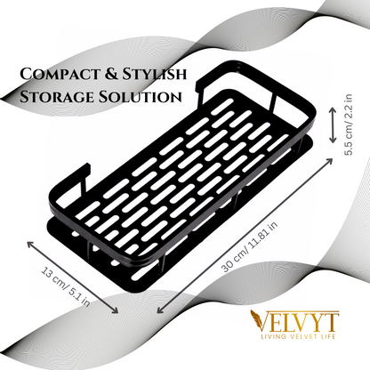 VELVYT Aluminium Bathroom Shelves, Bathroom Organiser Without Drill, Self-Adhesive Multipurpose Wall Mounted Bathroom Shelf & Kitchen Organizer, Bathroom Rack (Pack of 2)