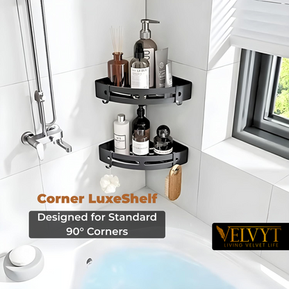 VELVYT Aluminium Bathroom Shelves,Bathroom Organiser Without Drill,Self-Adhesive Multipurpose Wall Mounted Bathroom Shelf & Kitchen Organizer, Bathroom Rack (Pack of 2)