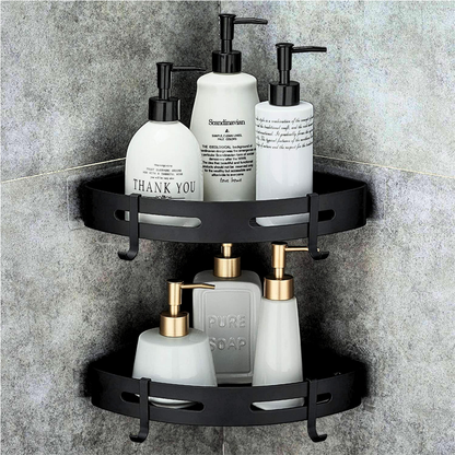 VELVYT Aluminium Bathroom Shelves,Bathroom Organiser Without Drill,Self-Adhesive Multipurpose Wall Mounted Bathroom Shelf & Kitchen Organizer, Bathroom Rack (Pack of 2)