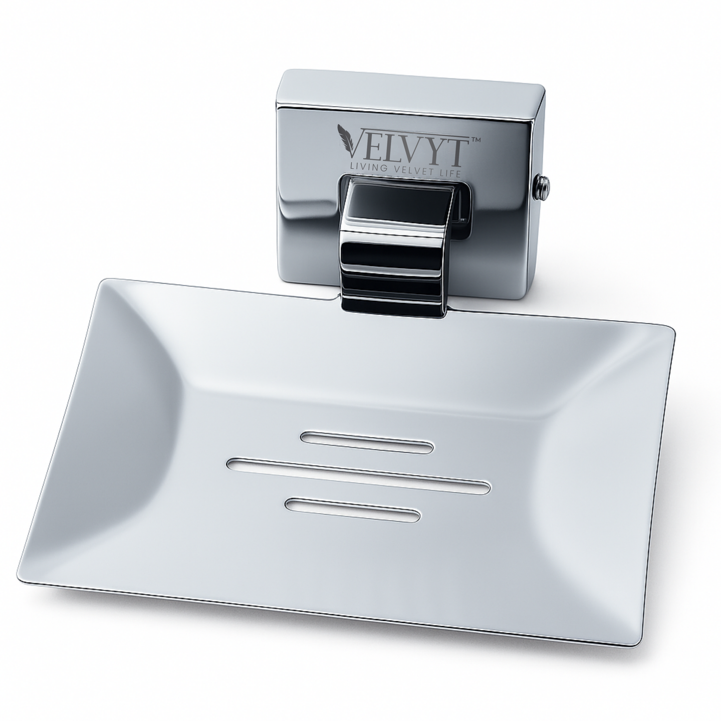 VELVYT Premium Stainless Steel Soap Stand for Bathroom | Wall Mounted Soap Holder for Bathroom | Rust Resistant Soap Dish Holder for Bathroom | Elegant Bathroom Fitting – Chrome Finish