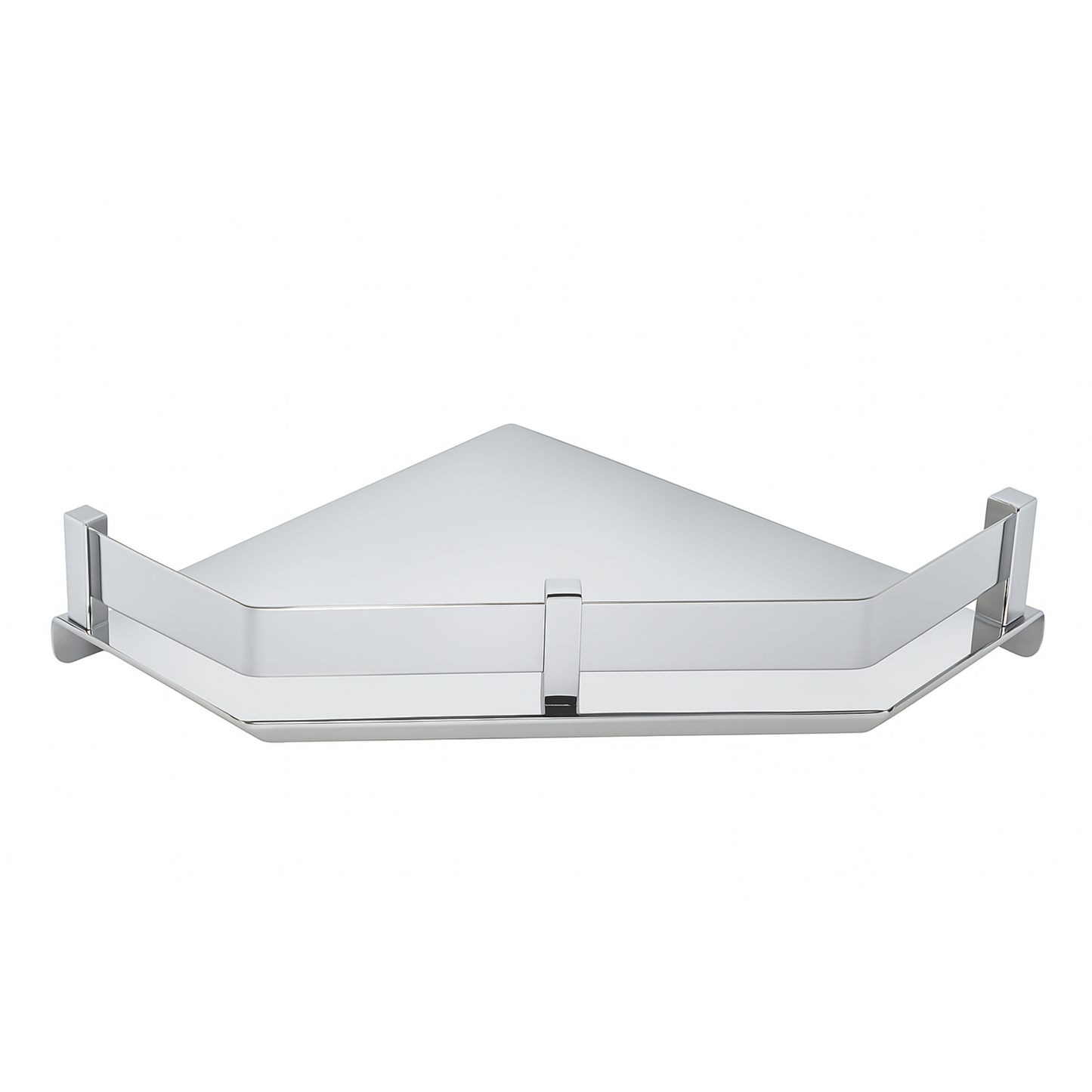 VELVYT Premium Stainless Steel Diamond Wall Shelf | Wall Mounted Shelves for Washroom | Organizer for Toiletries | Rust Resistant Corner Shelf | Chrome Finish Space Saving Stand