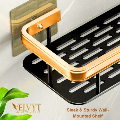 VELVYT Aluminium Bathroom Shelves, Bathroom Organiser Without Drill, Self-Adhesive Multipurpose Wall Mounted Bathroom Shelf & Kitchen Organizer, Bathroom Rack (Pack of 2)