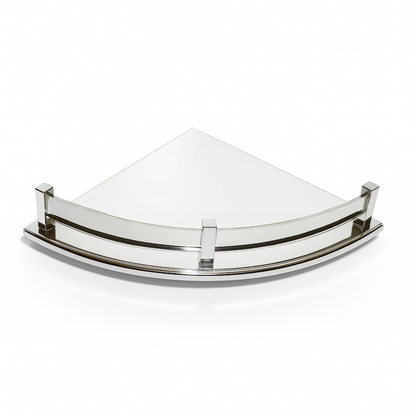 VELVYT Premium Stainless Steel Round Wall Shelf | Wall Mounted Shelves for Washroom | Organizer for Toiletries | Rust Resistant Corner Shelf | Chrome Finish Space Saving Stand