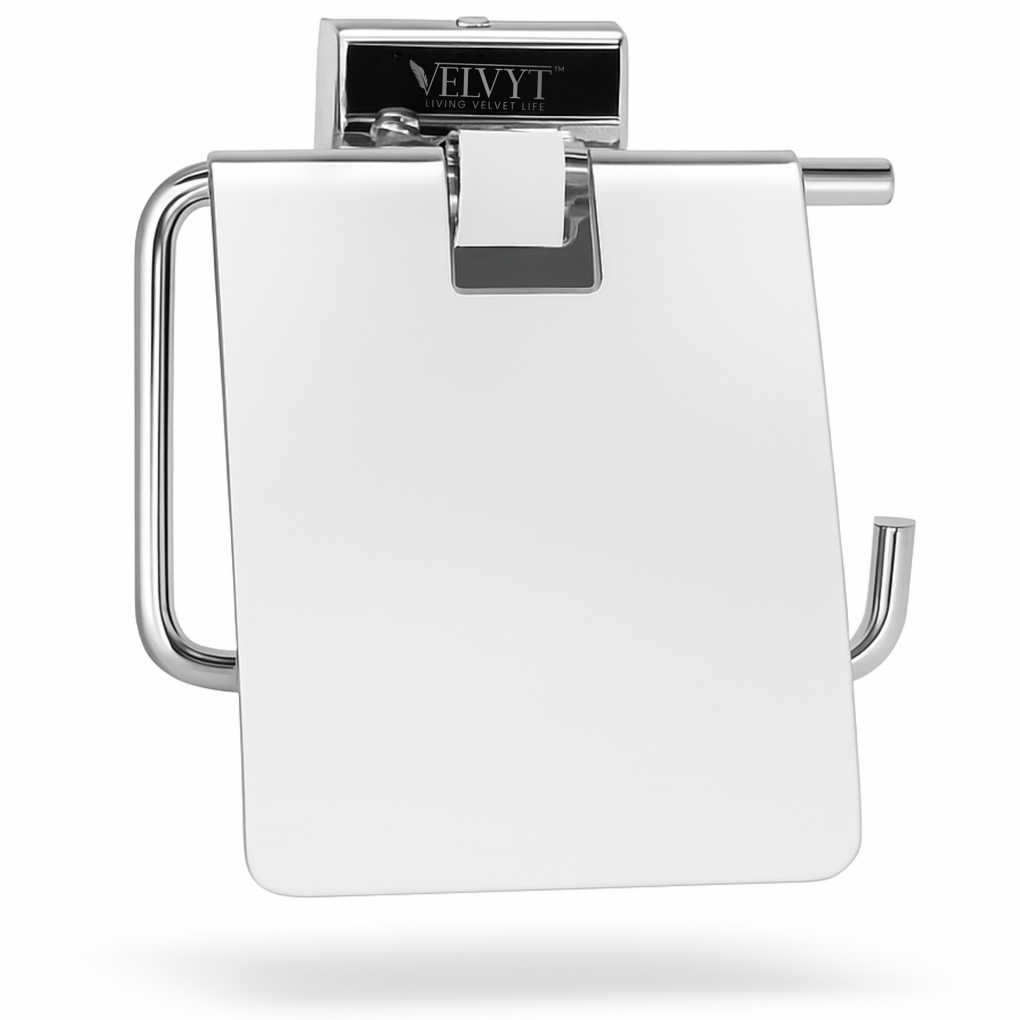 VELVYT Premium Stainless Steel Toilet Paper Stand for Bathroom | Rust Resistant Tissue Dispenser | Wall Mounted Toilet Paper Holder | Chrome Finish Bathroom Accessory