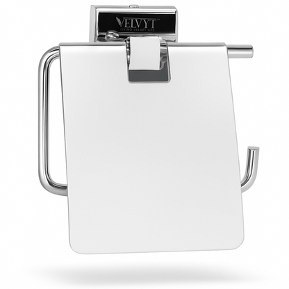 VELVYT Premium Stainless Steel Toilet Paper Stand for Bathroom | Rust Resistant Tissue Dispenser | Wall Mounted Toilet Paper Holder | Chrome Finish Bathroom Accessory