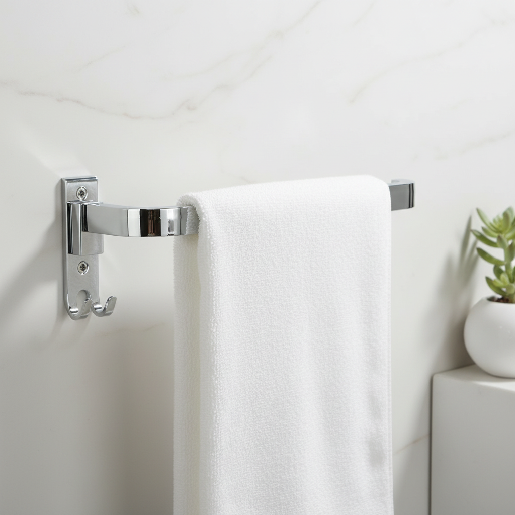 VELVYT Premium Stainless Steel Towel Holder in Bathroom | Napkin Holder for Wash Basin | Towel Hanger for Wash Basin | Rust Resistant Hand Towel Hanger | Chrome Finish Bathroom & Kitchen Accessory