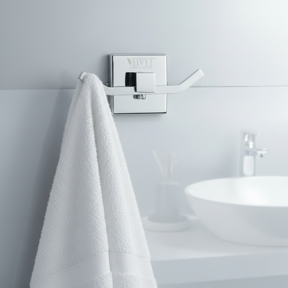 VELVYT Premium Stainless Steel Robe Hook | Door Hooks for Clothes | Cloth Hanger for Bathroom | Hooks for Bathroom Wall | Rust Resistant Bathroom Accessories – Chrome Finish