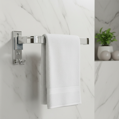 VELVYT Premium Stainless Steel Towel Holder in Bathroom | Napkin Holder for Wash Basin | Towel Hanger for Wash Basin | Rust Resistant Hand Towel Hanger | Chrome Finish Bathroom & Kitchen Accessory