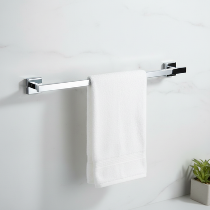 VELVYT Premium Stainless Steel Towel Holder in Bathroom | 24 Inch Towel Rod for Bathroom | Rust Resistant Cloth Hanger for Wall | Bathroom Towel Hanger for Wall | Bathroom Accessories – Chrome Finish