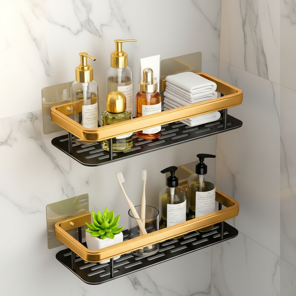 Load video: Transform your bathroom into a modern, organized space with the VELVYT Luxeshelf. Perfect for Indian homes, this sleek aluminum shelf is rust-resistant, sturdy, and designed for everyday convenience.🌟 Why Choose VELVYT Luxeshelf?Rust-Resistant – Long-lasting shine &amp; strengthSpace-Saving Wall-Mount – Keeps your bathroom clutter-freeStylish &amp; Functional – A luxury touch with everyday practicalityEasy Installation – Fits seamlessly in any bathroom setupExperience the perfect balance of durability and design with VELVYT Luxeshelf.🛒 Get yours today on Amazon → https://www.amazon.in/dp/B0DZHR19TR?th=1#VELVYT #Luxeshelf #BathroomOrganizer #HomeUpgrade #BathroomDecor #BathroomMakeover #WallMountedShelf #BathroomStorage #StylishBathroom #ModernBathroom #BathroomInterior #HomeDecorIndia #BathroomDesign #ClutterFreeLiving #BathroomEssentials